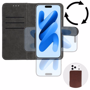 WONDER COMMON Universal Book Case (SIZE L) for Iphone 6 Plus/7 Plus/8 Plus/Xs Max/11 Pro Max/Samsung S20 FE/S21 FE/S10 Plus/A10/A32/A54/Xiaomi 12 Lite/Huawei P30 Pro brown