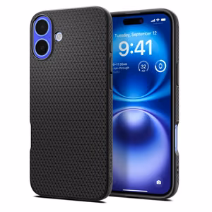 Spigen Liquid Air Suojakuori iPhone 16 Plus:lle - matta musta