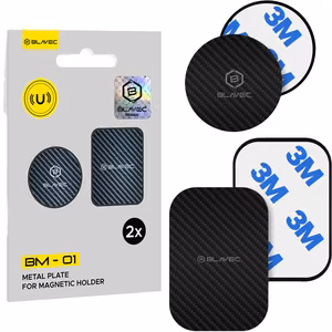 Blavec Metallilevysarja magneettipidikkeelle BM-01 2 kpl pyöreä (40mm) ja suorakulmainen (40x58mm) carbon