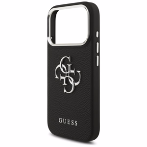 Guess Grained Big 4G Classic Logo suojakuori laitteelle iPhone 17 Pro, musta