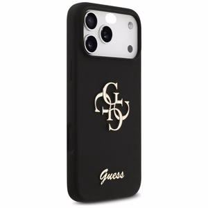 Guess Silikoninen Big 4G Script Suojakuori iPhone 17 Pro Max:lle - Musta