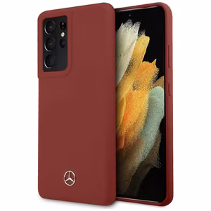 Mercedes Silikoni Line kotelo Samsung Galaxy S21 Ultra - punainen