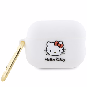 Hello Kitty Silicone 3D Kitty Head suojakuori AirPods Pro 2 (2022/2023):lle - valkoinen