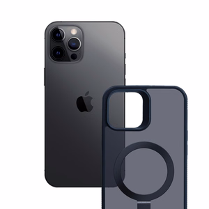 3mk Smoke Case Mag&Stand Suojakuori Apple iPhone 12 Pro Max:lle - musta