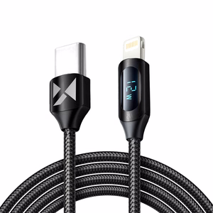 Wozinsky WUCLC2 Lightning - USB-C 36W 480Mb/s kaapeli 2 m näytöllä - musta