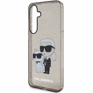 Karl Lagerfeld Glitter Karl & Choupette kovakuori Samsung Galaxy S24+:lle - musta/musta