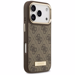Guess 4G Logo Plate MagSafe suojakuori iPhone 17 Pro - ruskea