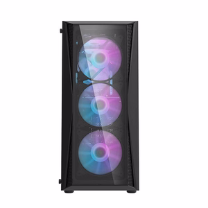 Darkflash DK352 Plus tietokonekotelo (musta) + 4 RGB-tuuletinta