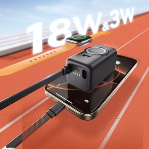 Joyroom JR-W13 5000mAh langaton virtapankki Apple Watchille + USB-C ja Lightning - musta