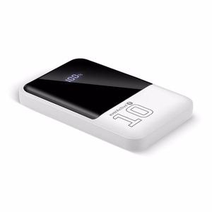Varavirtalähde 10 000mAh, 2x USB, 1x USB-C 22,5W, QC4+, LCD-näyttö, valkoinen