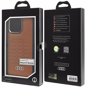 Audi Tekonahkainen Suojakuori MagSafella iPhone 15 Pro Maxille - ruskea