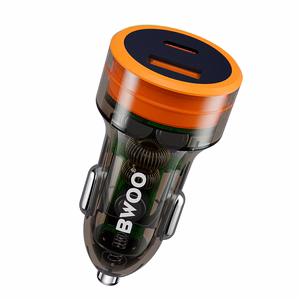 BWOO PD autolaturi 1x USB-C - USB-A 38W läpinäkyvä