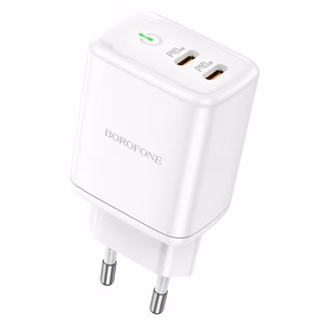 Borofone Seinalaturi BN9 Reacher - 2xType C - QC 3.0 PD 35W valkoinen