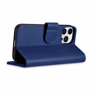 iCarer lompakko asia 2in1 kansi iPhone 14 Pro Max nahka Flip Case Anti-RFID sininen (WMI14220728-BU)