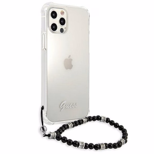 Guess GUHCP12MKPSBK iPhone 12/12 Pro 6.1" läpinäkyvä kovakotelo Musta Pearl