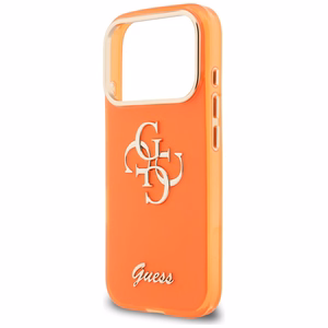 Guess IML 4G Script Metal Suojakuori iPhone 17 Pro:lle - Oranssi