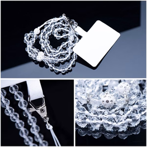 CRYSTAL DIAMOND Puhelimen nauha / narun pituus 74 cm (37 cm silmukassa) / kaulaan - valkoinen