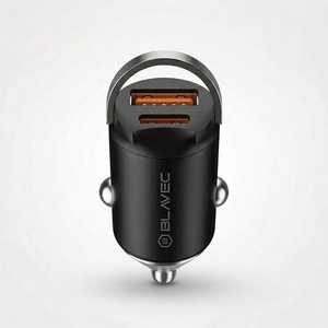 Blavec autolaturi BS-02B-C Aero - USB + Type C - QC 3.0 18W PD 30W ja Type C - Type C -kaapeli (CCBS02BCA-UCB) musta