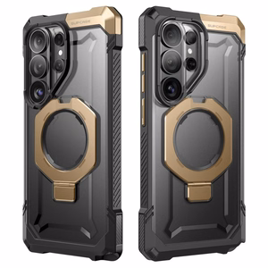 Supcase UB Grip Mag MagSafe Suojakuori Samsung Galaxy S26 Ultralle - Musta ja ruskea