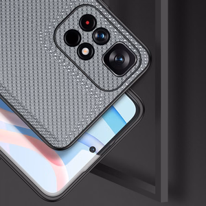 Dux Ducis Fino kotelo kansi päällystetty nylon materiaalia Poco M4 Pro 5G sininen