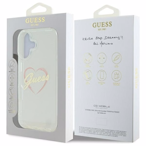 Guess IML Heart Suojakuori iPhone 16:lle - läpinäkyvä