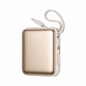 External battery POWER BANK Joyroom (JR-PBF27) 10000mAh (1xType-C; 22.5W) + type-C and lightning cable, gold