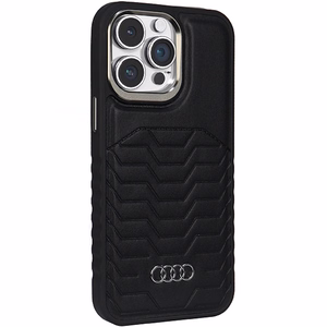 Audi Tekonahkainen Suojakuori MagSafella iPhone 14 Pro Maxille - musta
