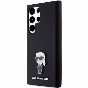 Karl Lagerfeld Silikoninen Ikonik Metal Pin Suojakuori Samsung Galaxy S24 Ultralle - musta