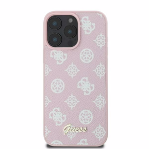 Guess Peony Script Logo MagSafe Suojakuori iPhone 16 Pro:lle - vaaleanpunainen