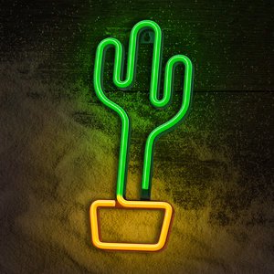 Neon LED-valo CACTUS oranssi vihreä Bat + USB FLNE02 Forever Light