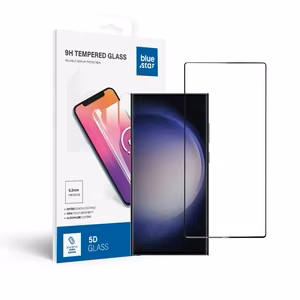 Suojalasi Blue Star - SAMSUNG Galaxy S23 Ultra koko näyttö (täysliimaus/kuoriystävällinen) - musta