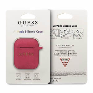 Guess GUACCSILGLFU AirPods cover fuchsia / fuchsia Silicone Glitter