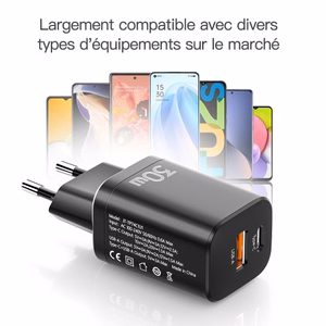 Charger Essager "Journey" Black 30W (PD / QC3.0)
