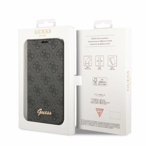 Guess GUBKP14XHG4SHK iPhone 14 Pro Max 6.7 musta / musta kirjakuori 4G Vintage Gold Logo