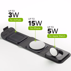 mophie 3in1 MagSafe -matkalaturi EU-adapterilla, musta