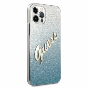 Guess GUHCP12LPCUGLSBL iPhone 12 Pro Max 6.7" sininen/sininen kovakotelo Glitter Gradientti Script