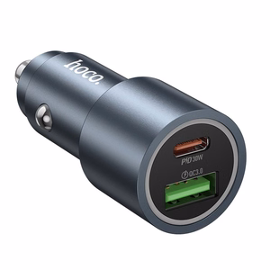 Autolaturi Hoco USB A + USB C PD QC3.0 48W Z60 musta