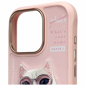 NIMMY Suojakuori COOL&CUTE 2.0 Kissa iPhone 16 Pro Max:lle vaaleanpunainen