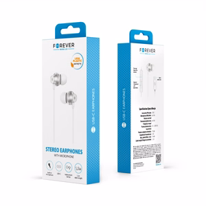 Forever langalliset kuulokkeet EP-02 USB-C, valkoiset