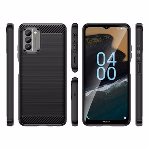 Carbon Case joustava silikoninen hiilikuitukuori Nokia G400:lle - musta