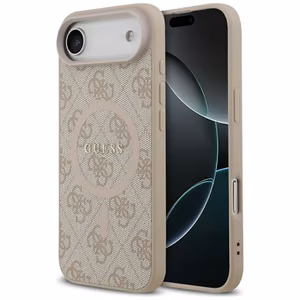Guess 4G Ring Classic Logo MagSafe Suojakuori iPhone 17 Air -laitteelle - vaaleanpunainen