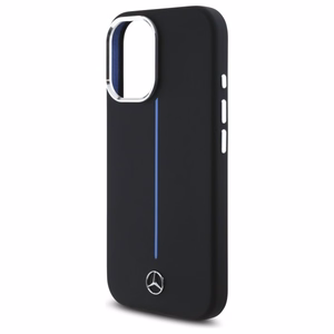 Mercedes Silikoninen Blue Stripe MagSafe suojakuori iPhone 16:lle - musta