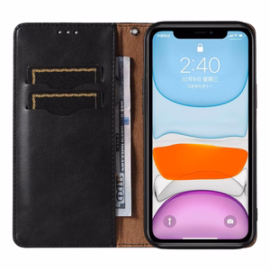 Magneetti hihna asia iPhone 12 pussi lompakko + Mini Lanyard riipus musta