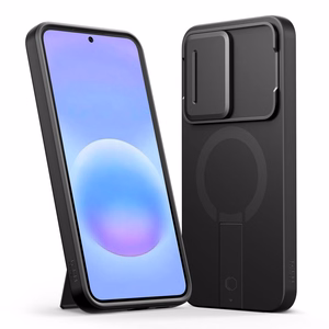 Tech-Protect Kevlar Aura MagSafe -suojakuori Samsung Galaxy A57 -mallille, musta ja oranssi