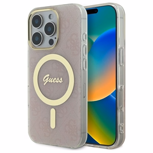 Guess IML 4G MagSafe Suojakuori iPhone 16 Pro Max:lle - Vaaleanpunainen