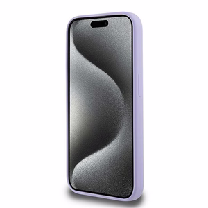 Karl Lagerfeld Silicone Karl&Choupette Heads Ring MagSafe Case for iPhone 15 Pro - Purple
