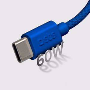 SBS TECABLETISSUETCCB USB-C - USB-C 1,5m 60W punottu kaapeli - sininen