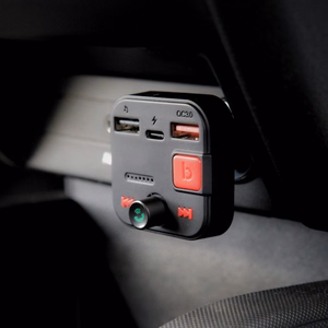 SAVIO FM transmitter, Bluetooth 5.3, QC 3.0 charger, LED display, Bass Boost, TR-15, black