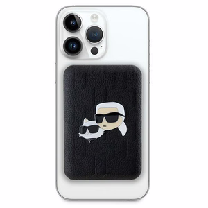 Karl Lagerfeld Powerbank induktiivinen KLPB5FPGKSKCHK 16W 5000mAh musta/musta Karl&Choupette Head Pin MagSafe -päätepistoke