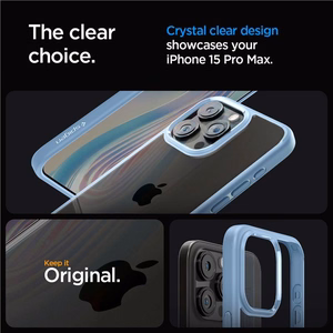 Spigen Crystal Hybrid Suojakuori iPhone 15 Pro Max:lle - Kirkas Sininen